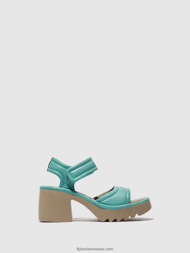 860NR397 sandales velcro mank433 Fly London turquoise femmes