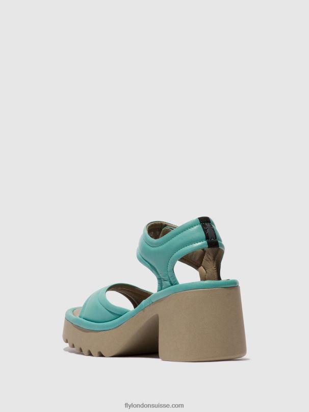 860NR397 sandales velcro mank433 Fly London turquoise femmes