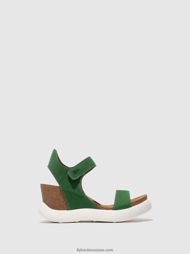 860NR399 sandales velcro gogo967 Fly London vert citron femmes