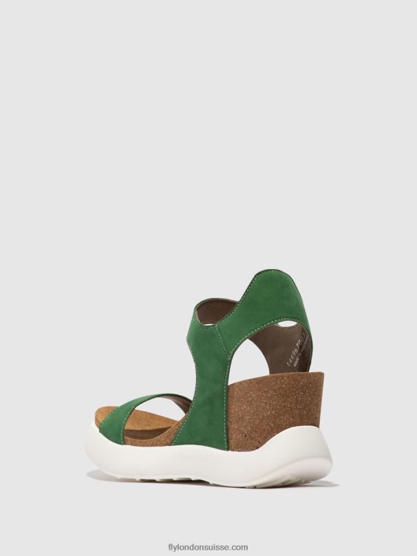 860NR399 sandales velcro gogo967 Fly London vert citron femmes