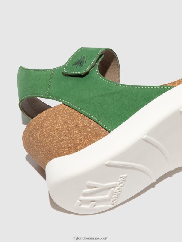860NR399 sandales velcro gogo967 Fly London vert citron femmes