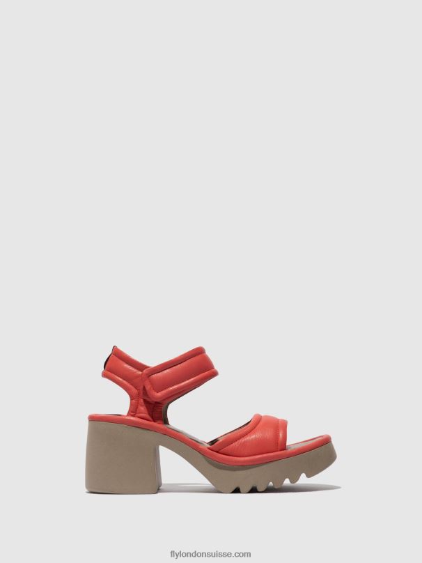 860NR402 sandales velcro mank433 Fly London framboise femmes