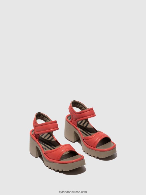 860NR402 sandales velcro mank433 Fly London framboise femmes
