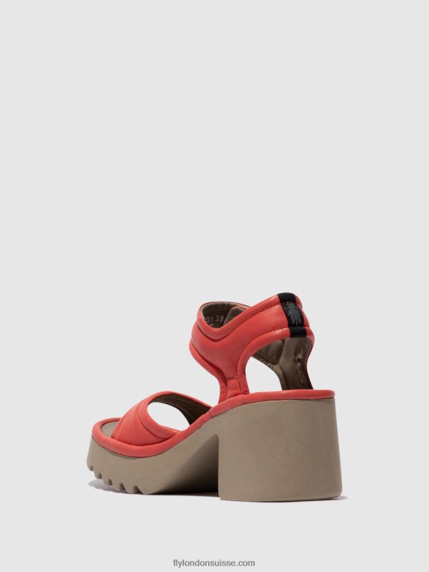 860NR402 sandales velcro mank433 Fly London framboise femmes