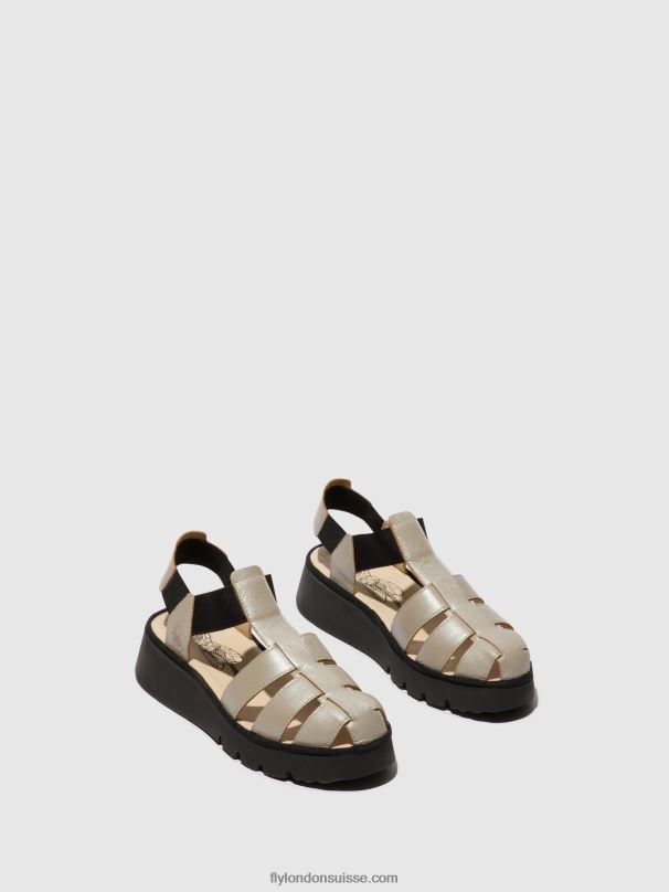 860NR405 sandales à bride en T pefi429 Fly London argent femmes