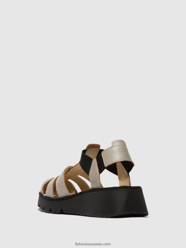 860NR405 sandales à bride en T pefi429 Fly London argent femmes