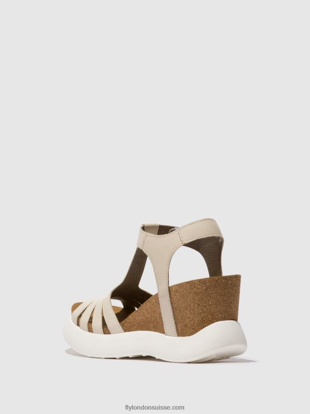 860NR409 sandales à bride en T gait959 Fly London blanc femmes
