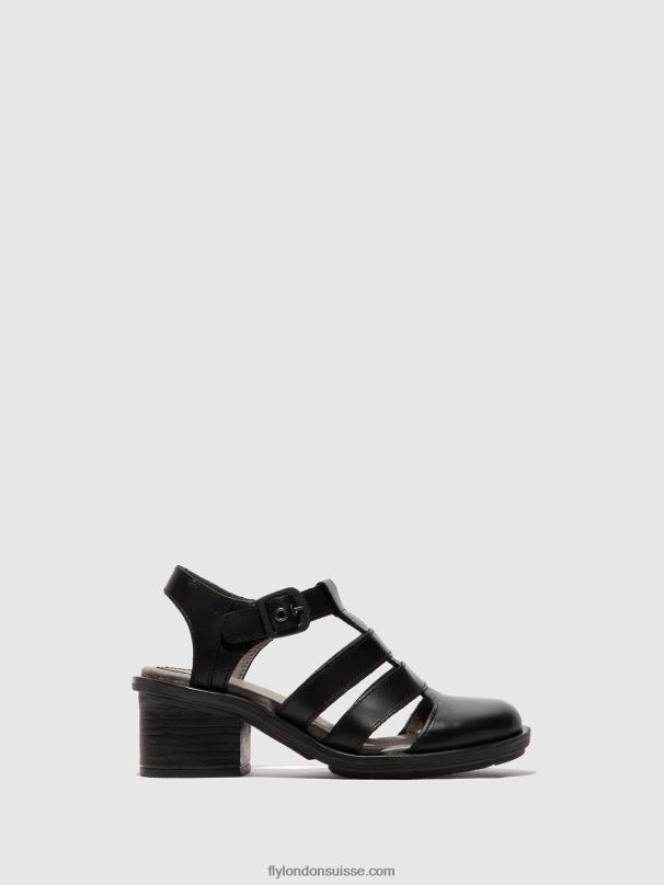 860NR420 sandales à bride en T cahy195 Fly London noir femmes