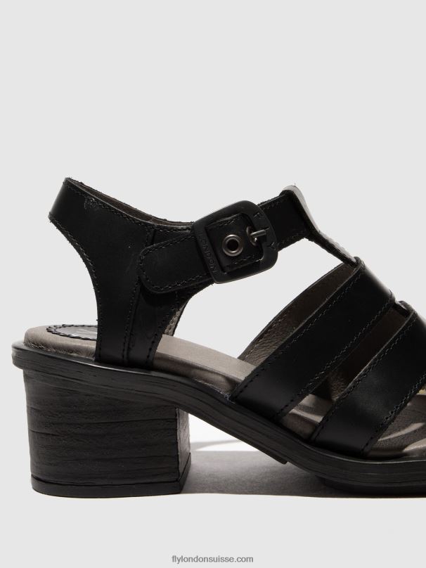 860NR420 sandales à bride en T cahy195 Fly London noir femmes