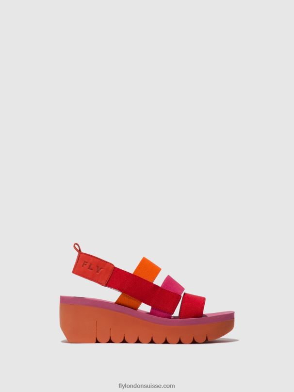 860NR426 sandales à lanières yere847 Fly London rouge/orange (rose) femmes