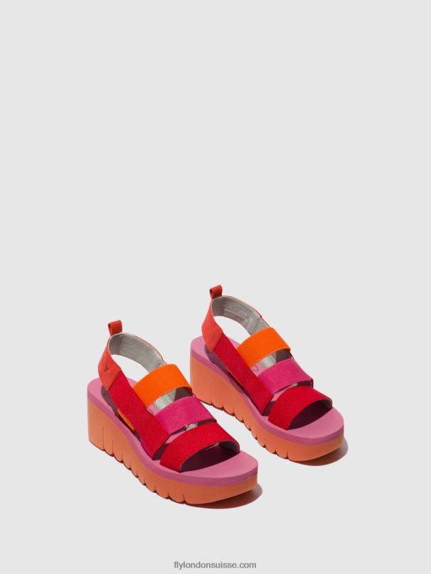 860NR426 sandales à lanières yere847 Fly London rouge/orange (rose) femmes