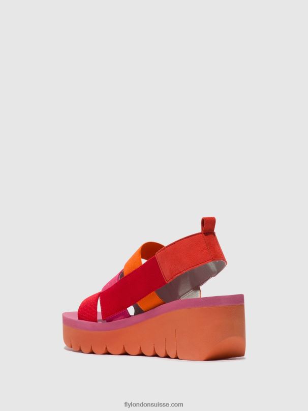 860NR426 sandales à lanières yere847 Fly London rouge/orange (rose) femmes