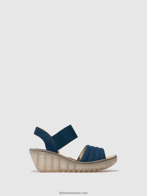 860NR433 sandales à bride arrière yiko414 Fly London bleu femmes