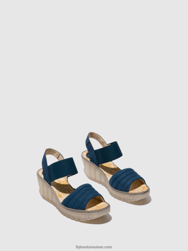 860NR433 sandales à bride arrière yiko414 Fly London bleu femmes