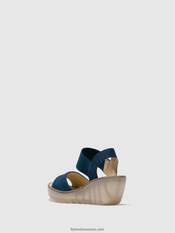 860NR433 sandales à bride arrière yiko414 Fly London bleu femmes