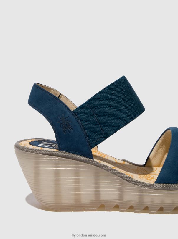 860NR433 sandales à bride arrière yiko414 Fly London bleu femmes