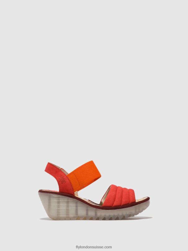 860NR434 sandales à bride arrière yiko414 Fly London diable rouge femmes