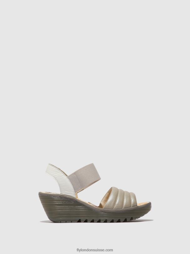 860NR435 sandales à bride arrière yiko414 Fly London argent/blanc cassé femmes