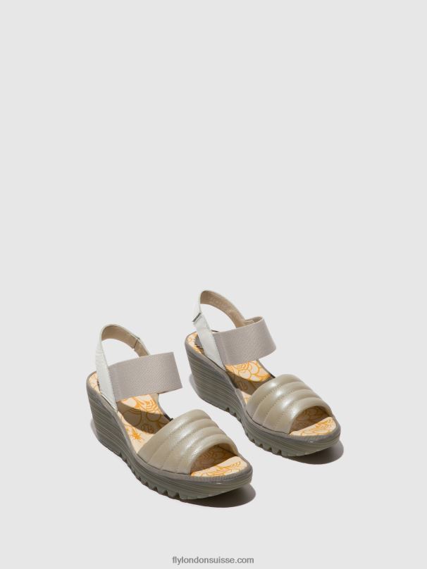 860NR435 sandales à bride arrière yiko414 Fly London argent/blanc cassé femmes