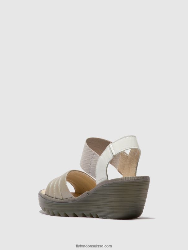 860NR435 sandales à bride arrière yiko414 Fly London argent/blanc cassé femmes