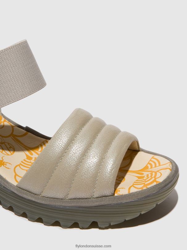 860NR435 sandales à bride arrière yiko414 Fly London argent/blanc cassé femmes