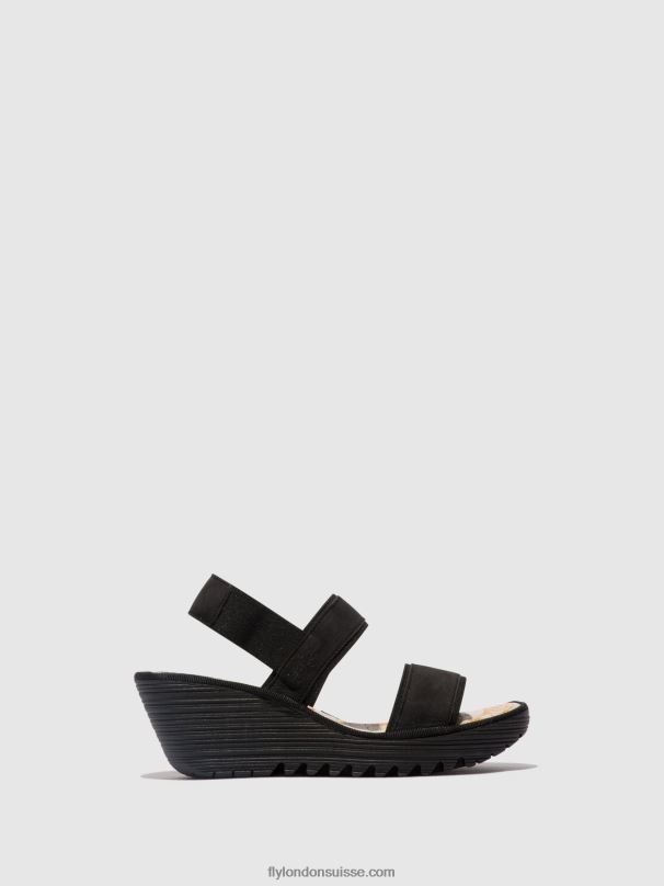 860NR437 sandales à bride arrière yaco416 Fly London noir femmes