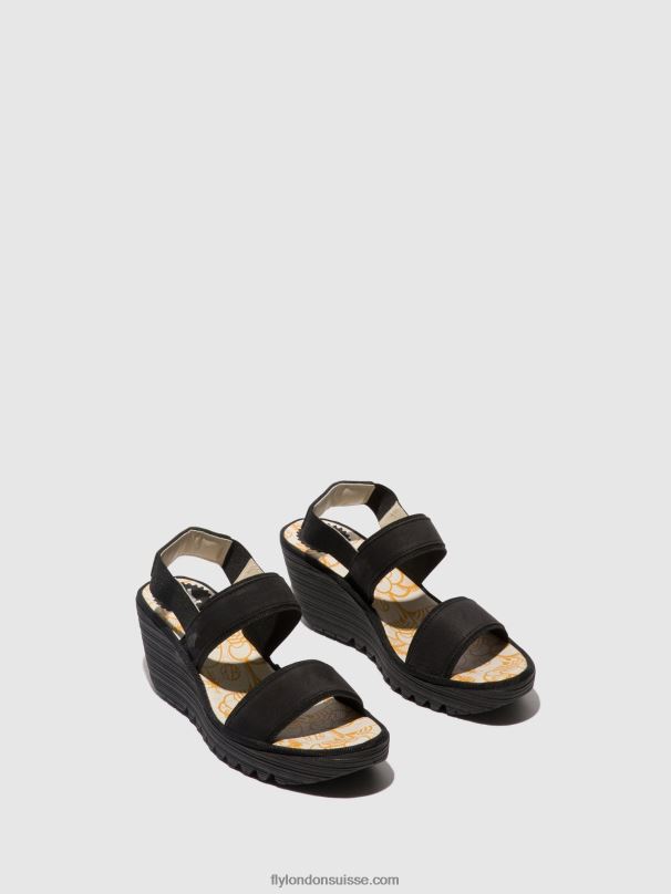 860NR437 sandales à bride arrière yaco416 Fly London noir femmes