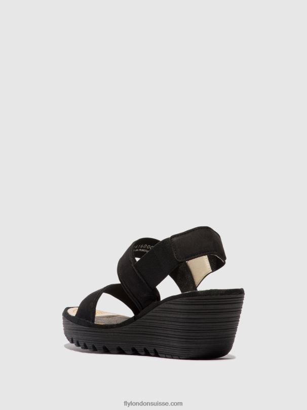 860NR437 sandales à bride arrière yaco416 Fly London noir femmes