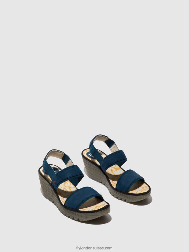 860NR438 sandales à bride arrière yaco416 Fly London bleu femmes