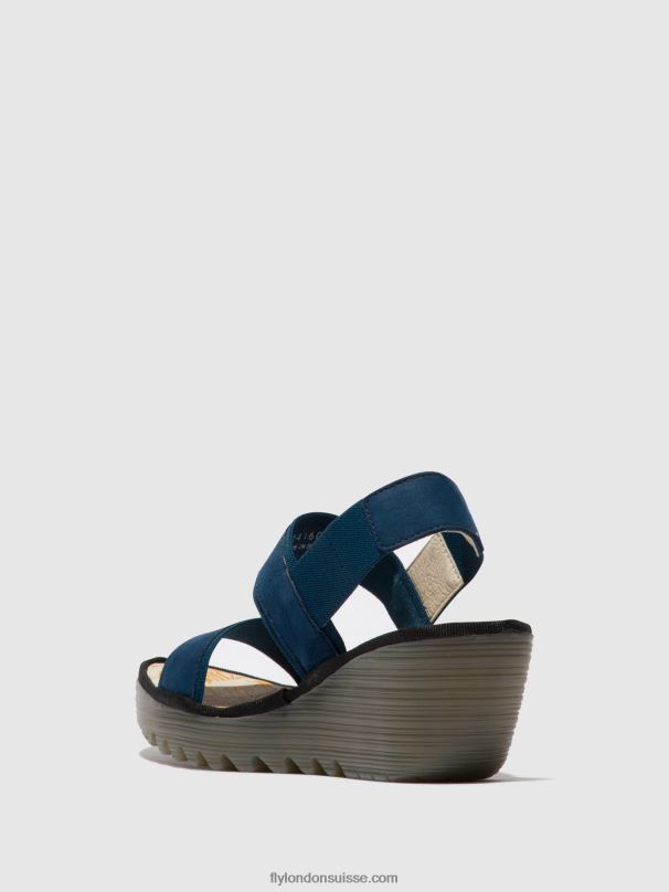 860NR438 sandales à bride arrière yaco416 Fly London bleu femmes