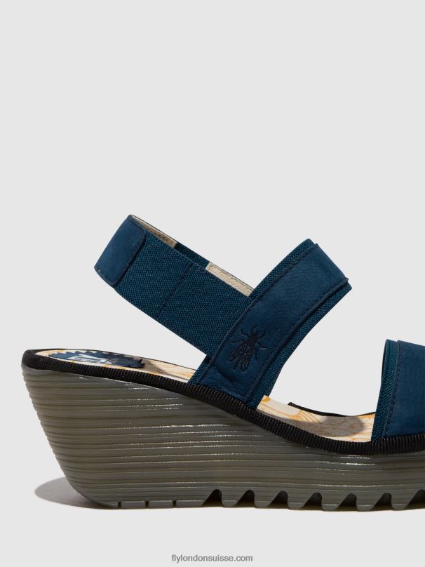860NR438 sandales à bride arrière yaco416 Fly London bleu femmes