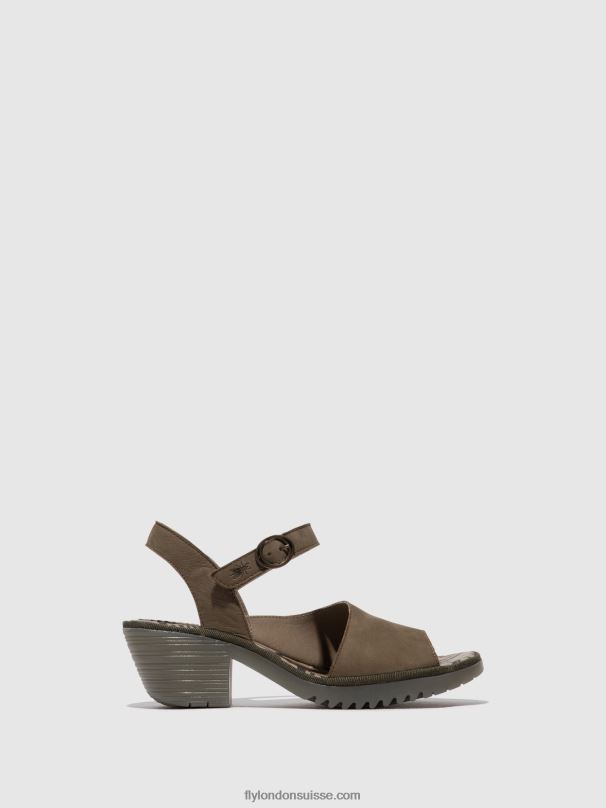 860NR443 sandales à bride arrière wely439 Fly London kaki femmes