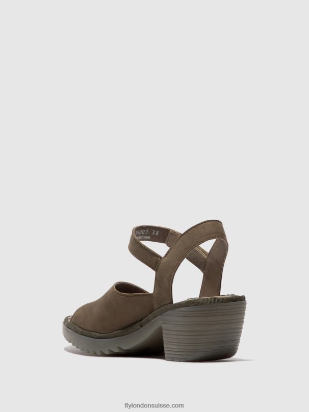 860NR443 sandales à bride arrière wely439 Fly London kaki femmes