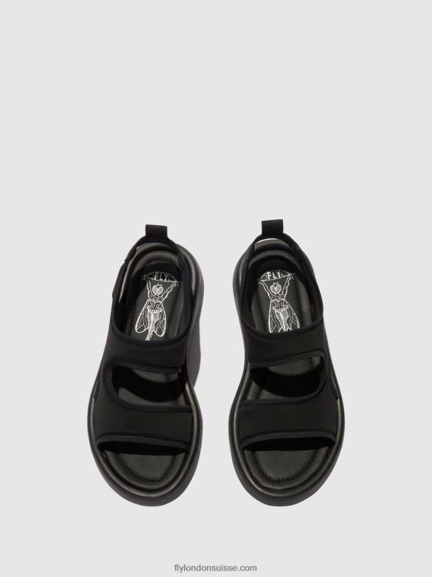 860NR450 sandales à bride arrière treq930 Fly London noir femmes