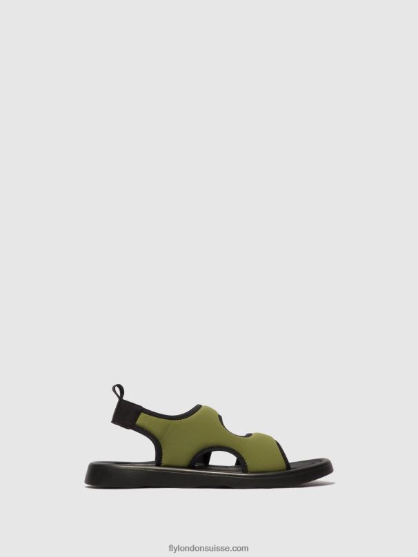 860NR451 sandales à bride arrière treq930 Fly London olive/noir femmes