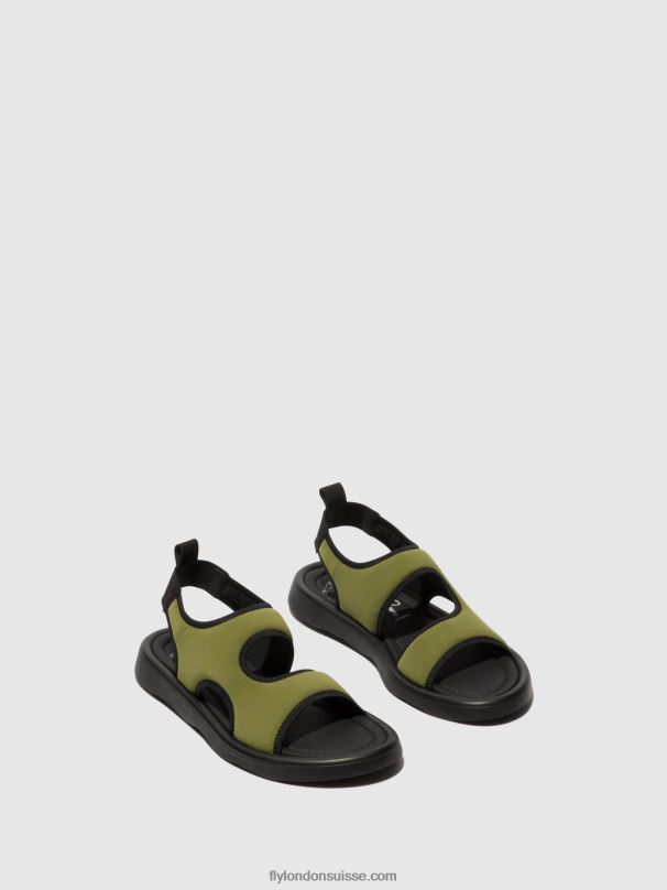 860NR451 sandales à bride arrière treq930 Fly London olive/noir femmes