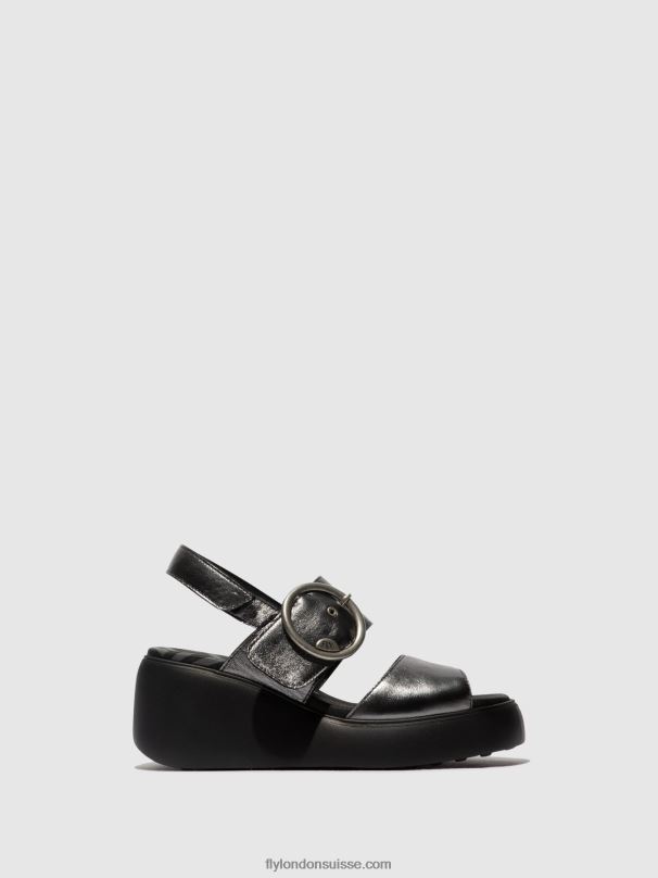 860NR455 sandales à bride arrière digo939 Fly London graphite femmes