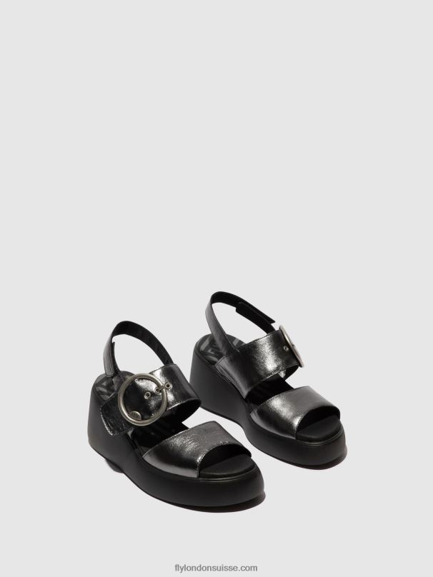 860NR455 sandales à bride arrière digo939 Fly London graphite femmes