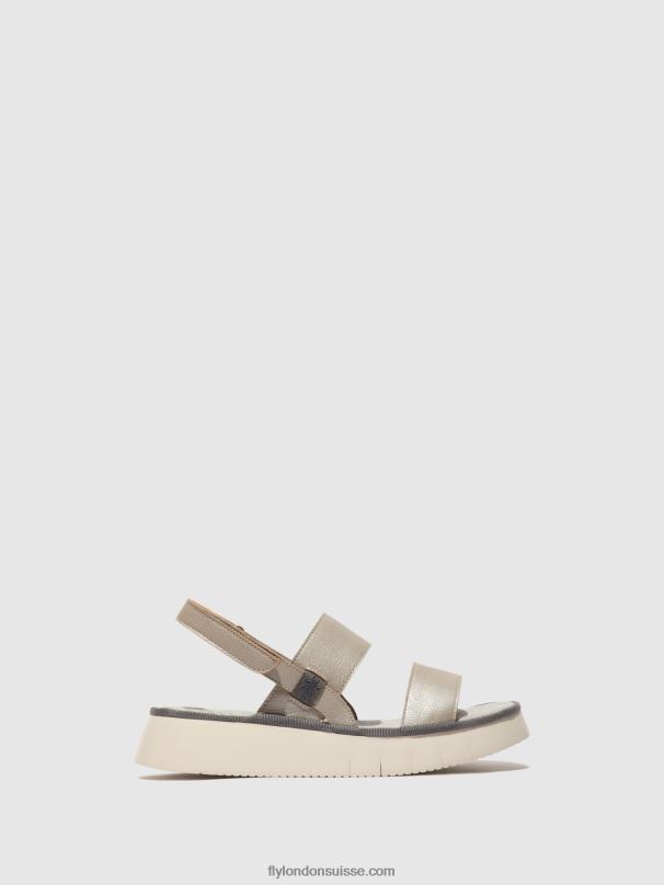 860NR463 sandales à bride arrière cura318 Fly London argent femmes