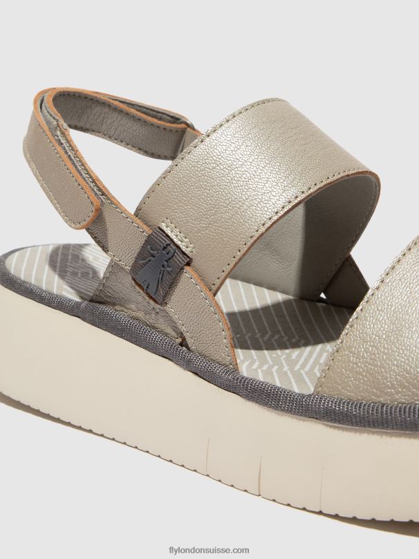 860NR463 sandales à bride arrière cura318 Fly London argent femmes