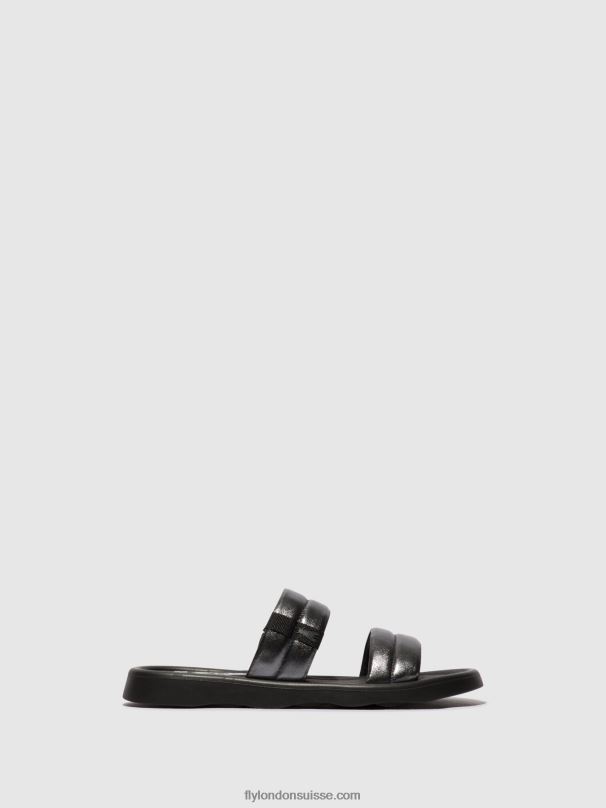 860NR474 sandales plates toha942 Fly London graphite femmes