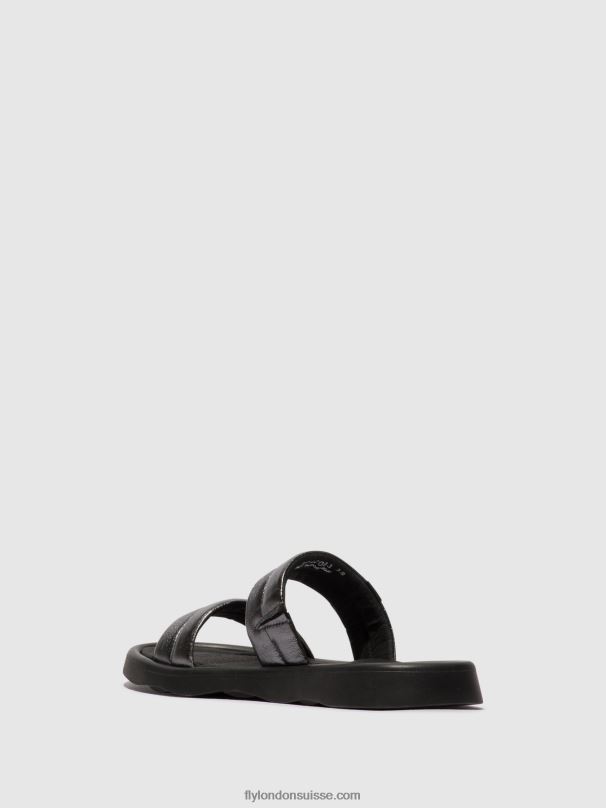 860NR474 sandales plates toha942 Fly London graphite femmes