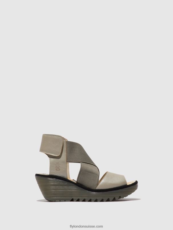860NR477 sandales croisées yuba385 Fly London argent femmes
