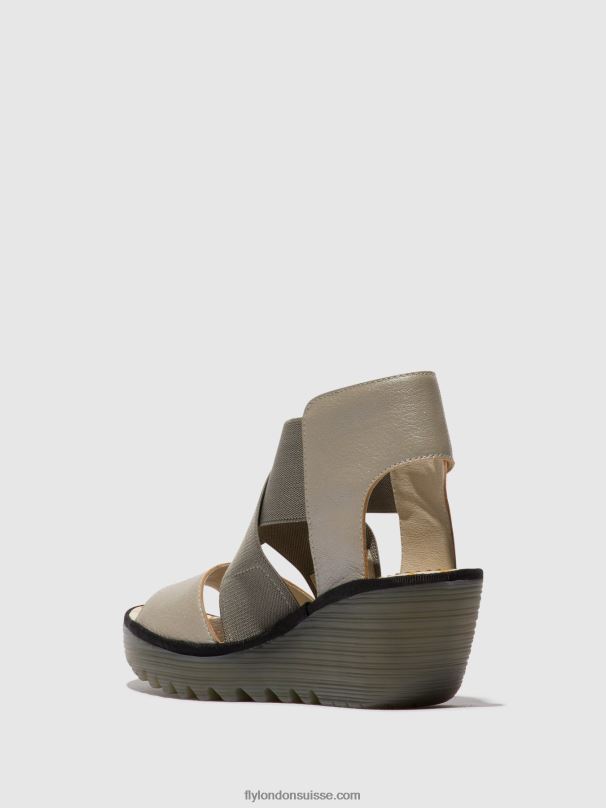 860NR477 sandales croisées yuba385 Fly London argent femmes