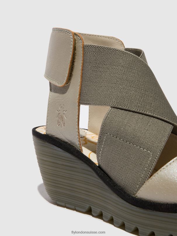 860NR477 sandales croisées yuba385 Fly London argent femmes