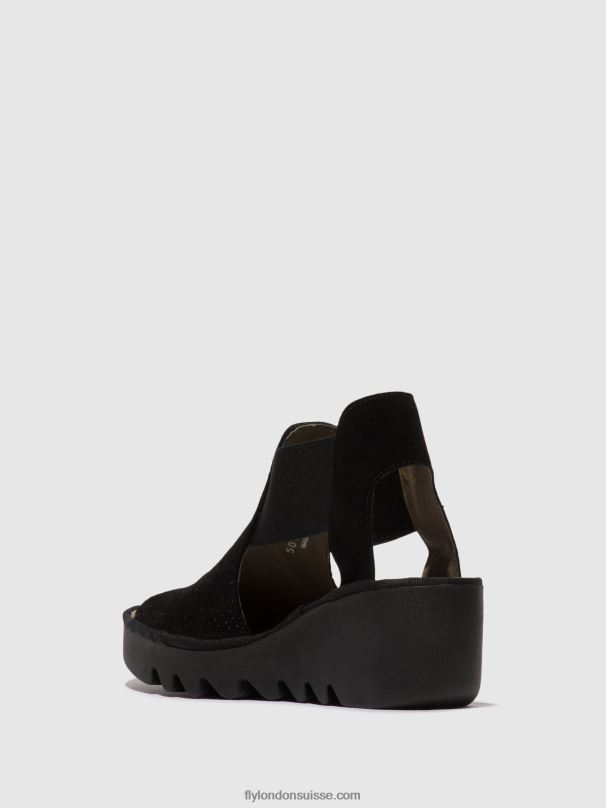 860NR478 sandales élastiquées biga412 Fly London noir femmes