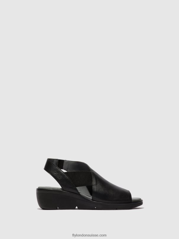 860NR482 sandales élastiquées nily940 Fly London noir femmes