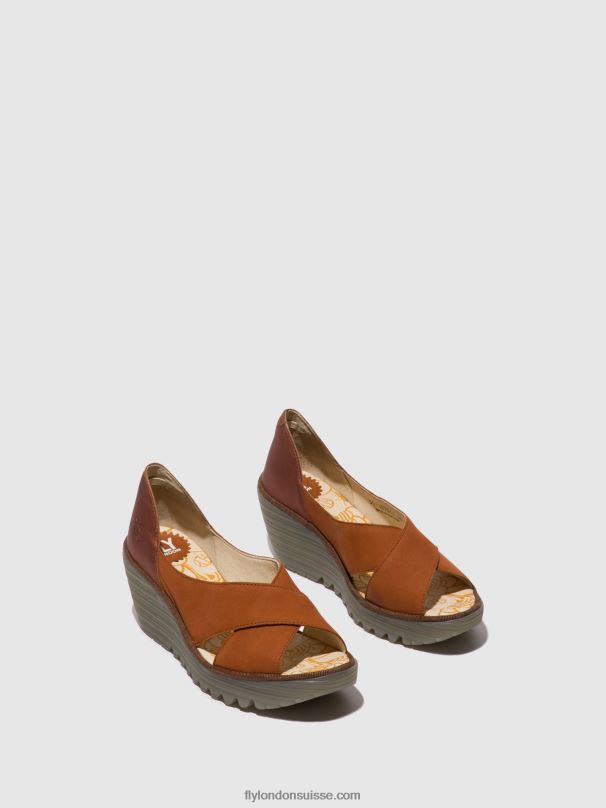 860NR484 sandales croisées yoma307 Fly London bronzage/cuivre femmes