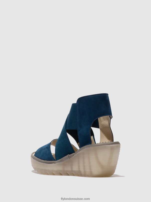 860NR485 sandales croisées yuba385 Fly London bleu femmes