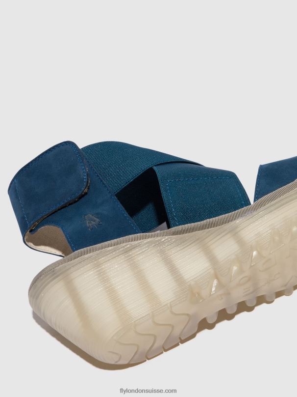 860NR485 sandales croisées yuba385 Fly London bleu femmes